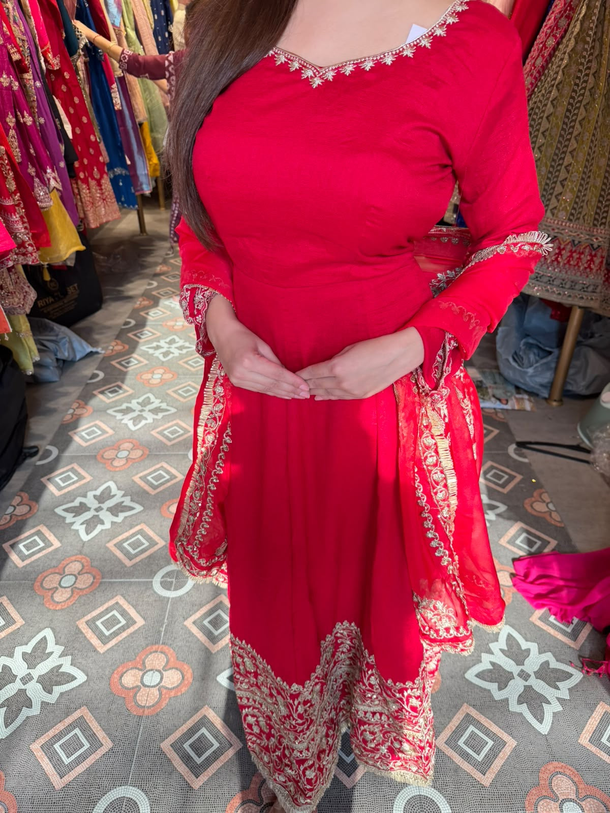 Embroidered Anarkali Suit with Dupatta