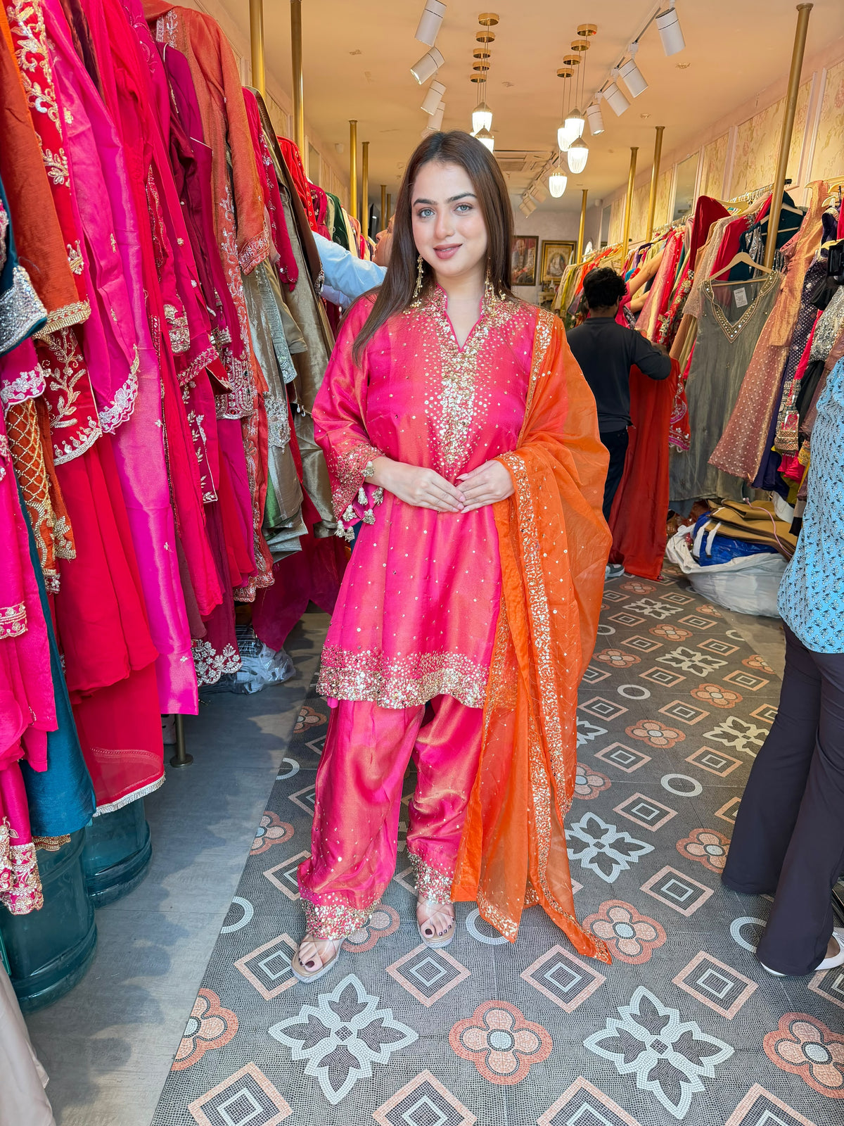Punjabi Festive Straight-Cut Suit with Patiala Salwar