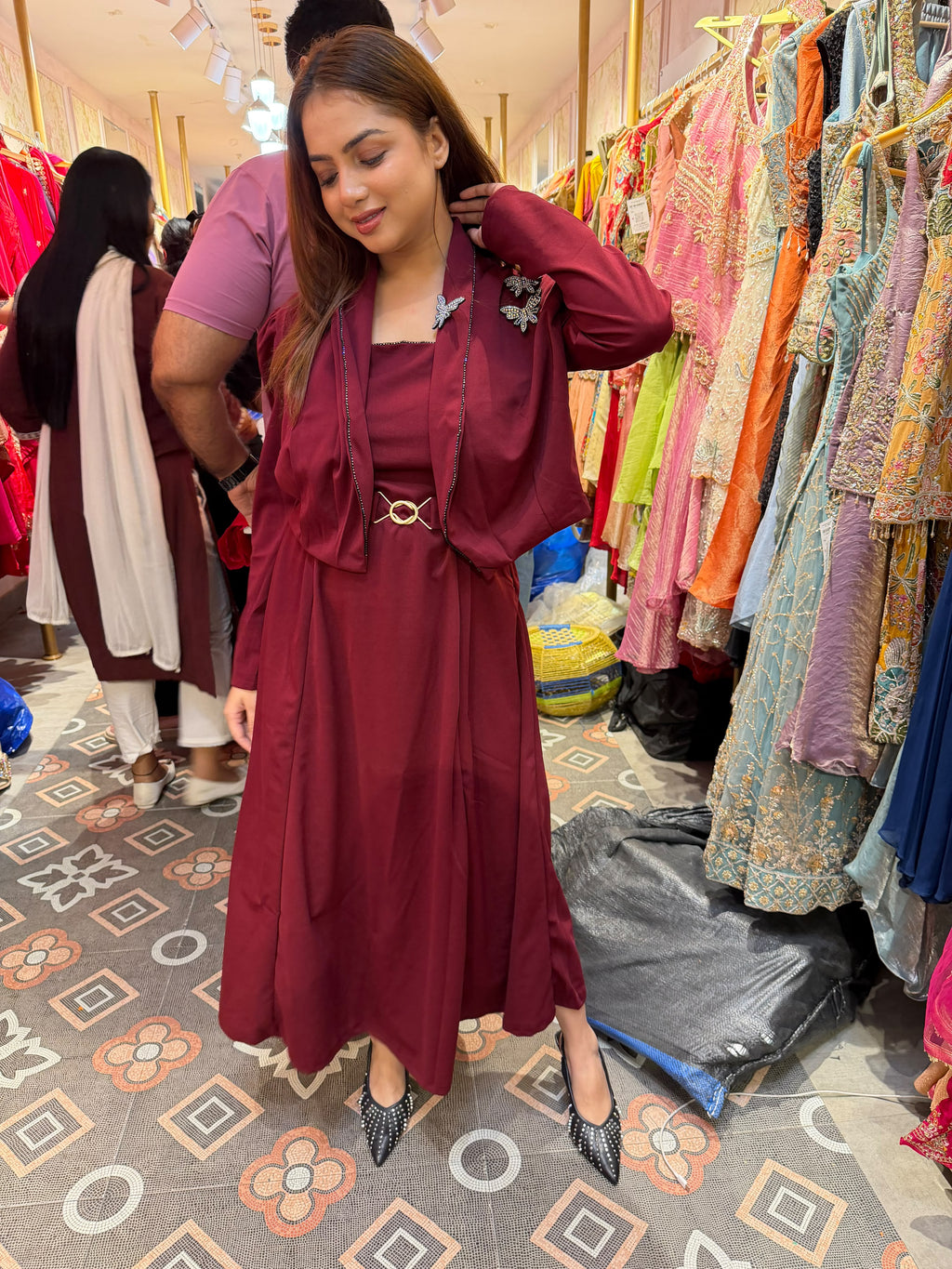 Elegant frock with Shrug Western dress