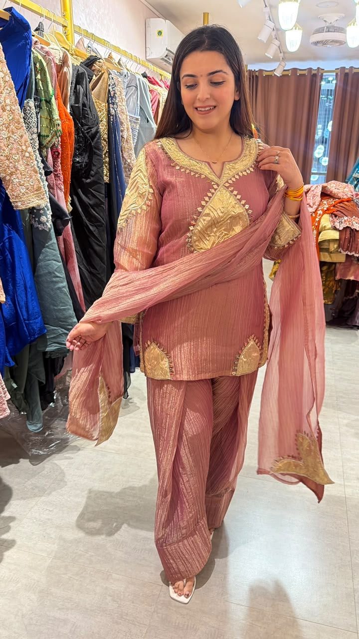 Gota Patti work Kurta–Pant Set with Dupatta