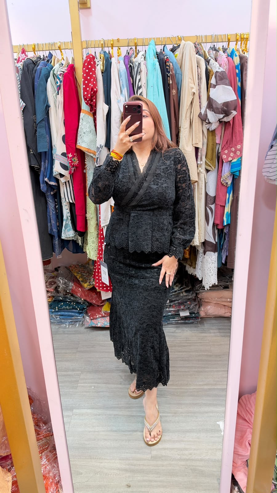 Elegant Lace Wrap-Style Maxi Dress