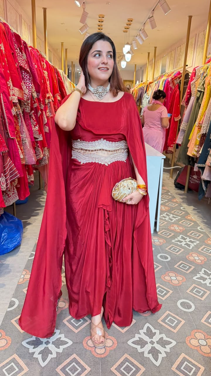 Draped Gown Indo-Western