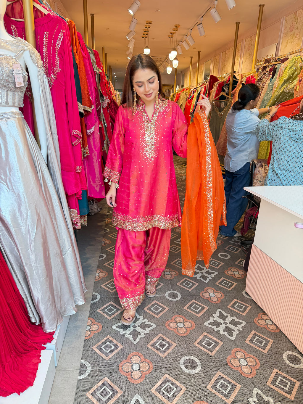 Punjabi Festive Straight-Cut Suit with Patiala Salwar