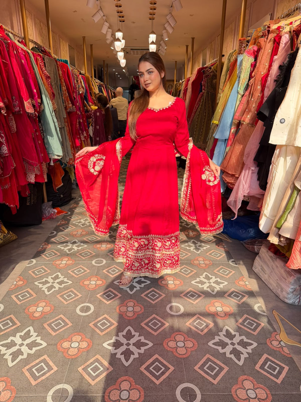 Embroidered Anarkali Suit with Dupatta