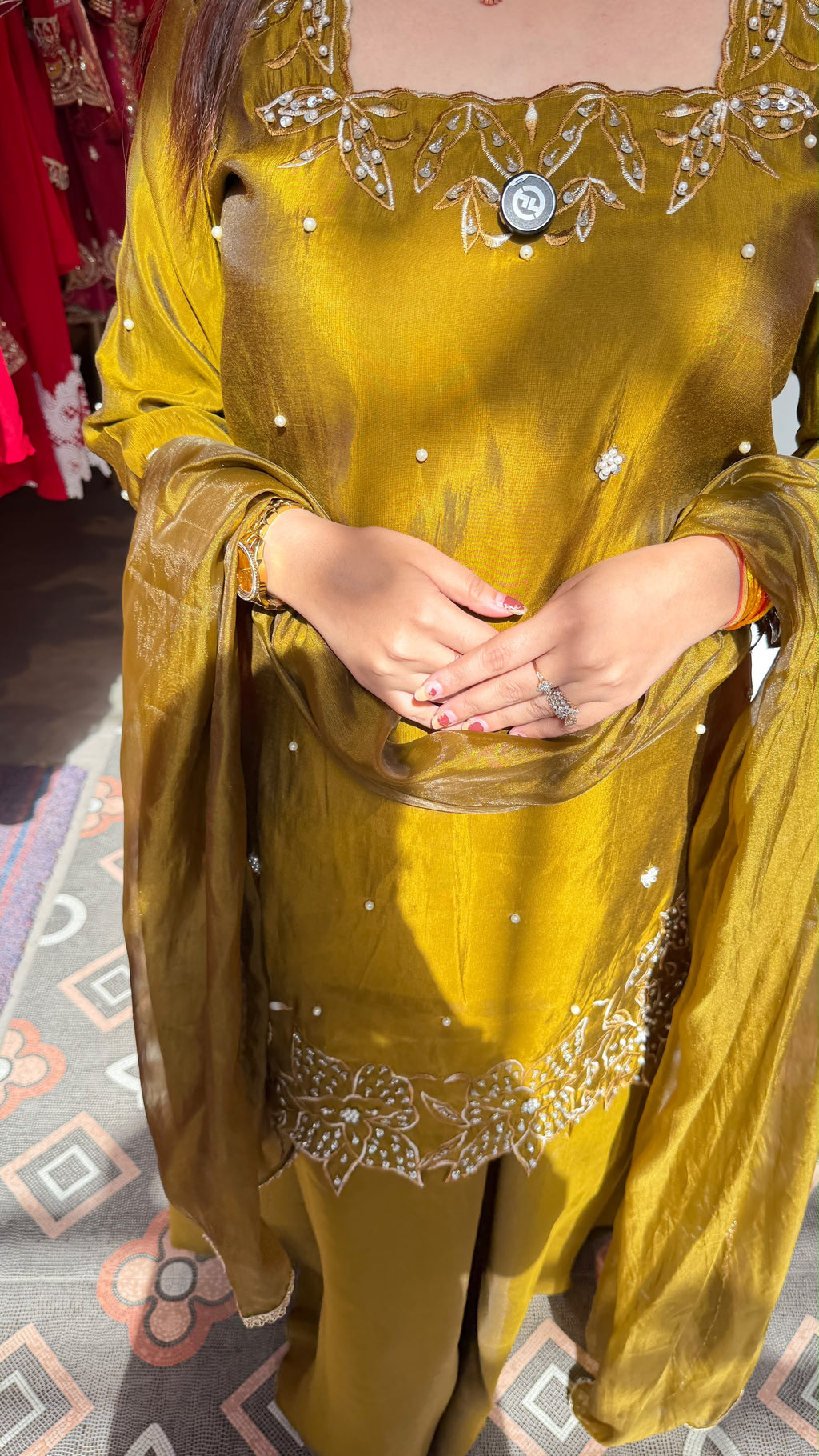 A-Line Kurta Set Sharara heavily flared with Dupatta