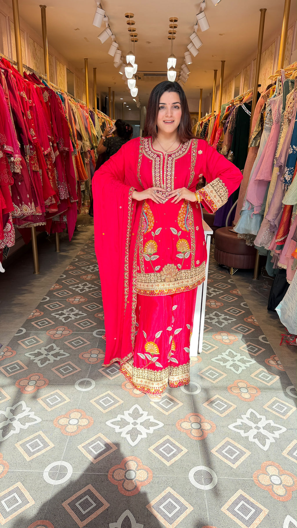 Heavy Embroidered Pakistani-Style 3-Piece Suit