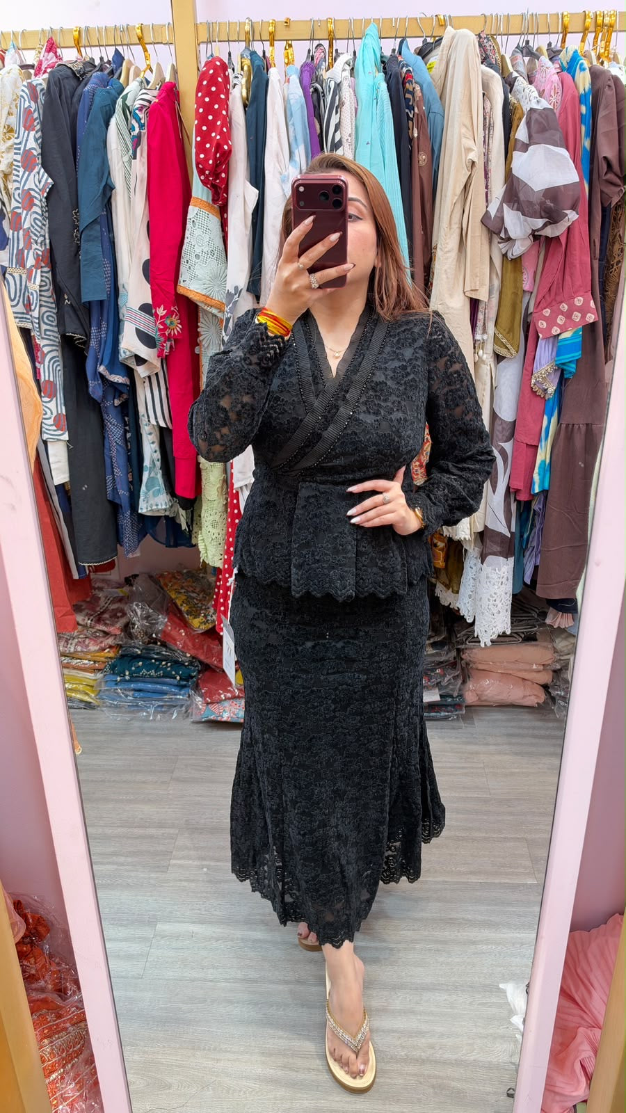 Elegant Lace Wrap-Style Maxi Dress