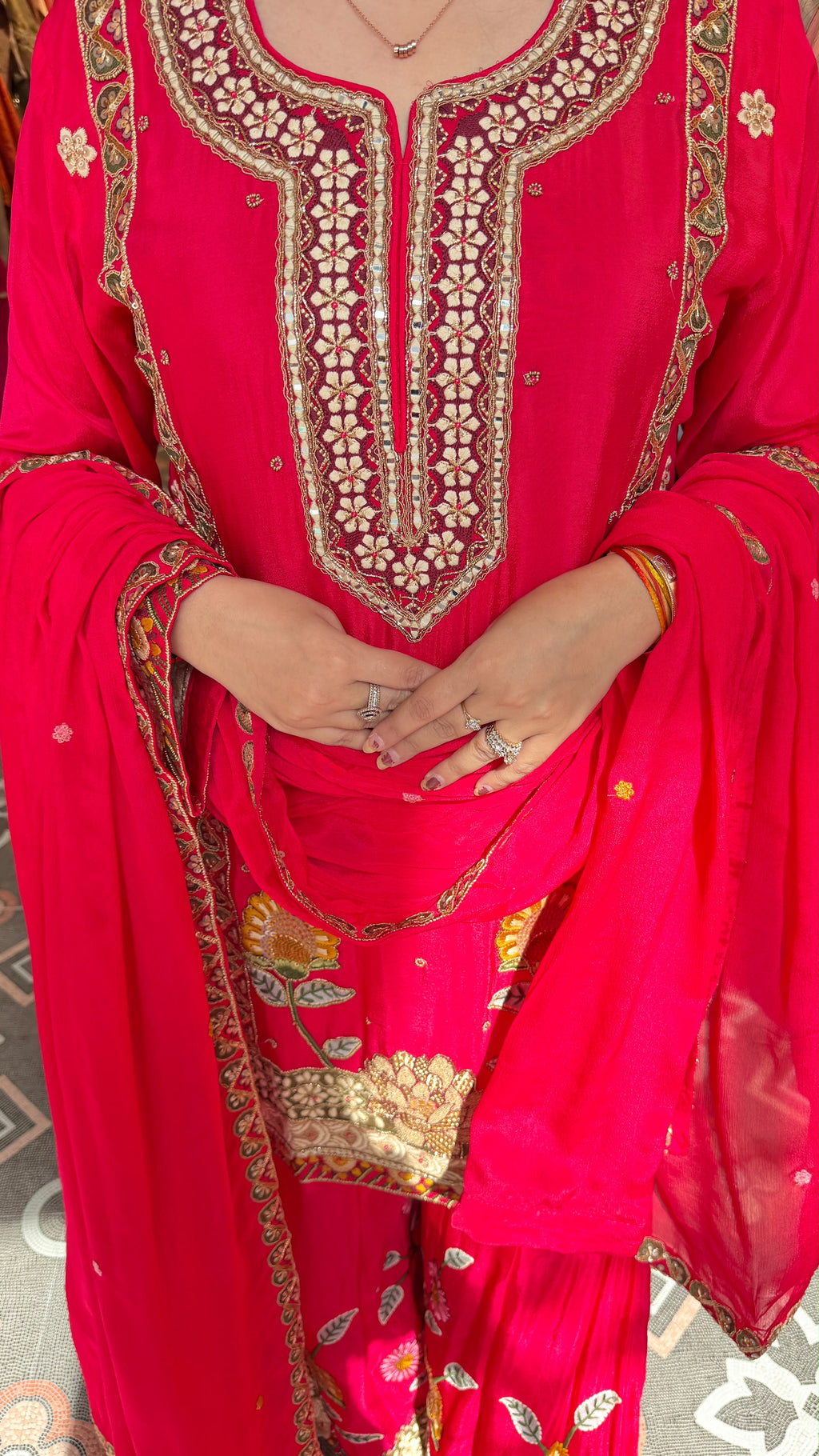Heavy Embroidered Pakistani-Style 3-Piece Suit