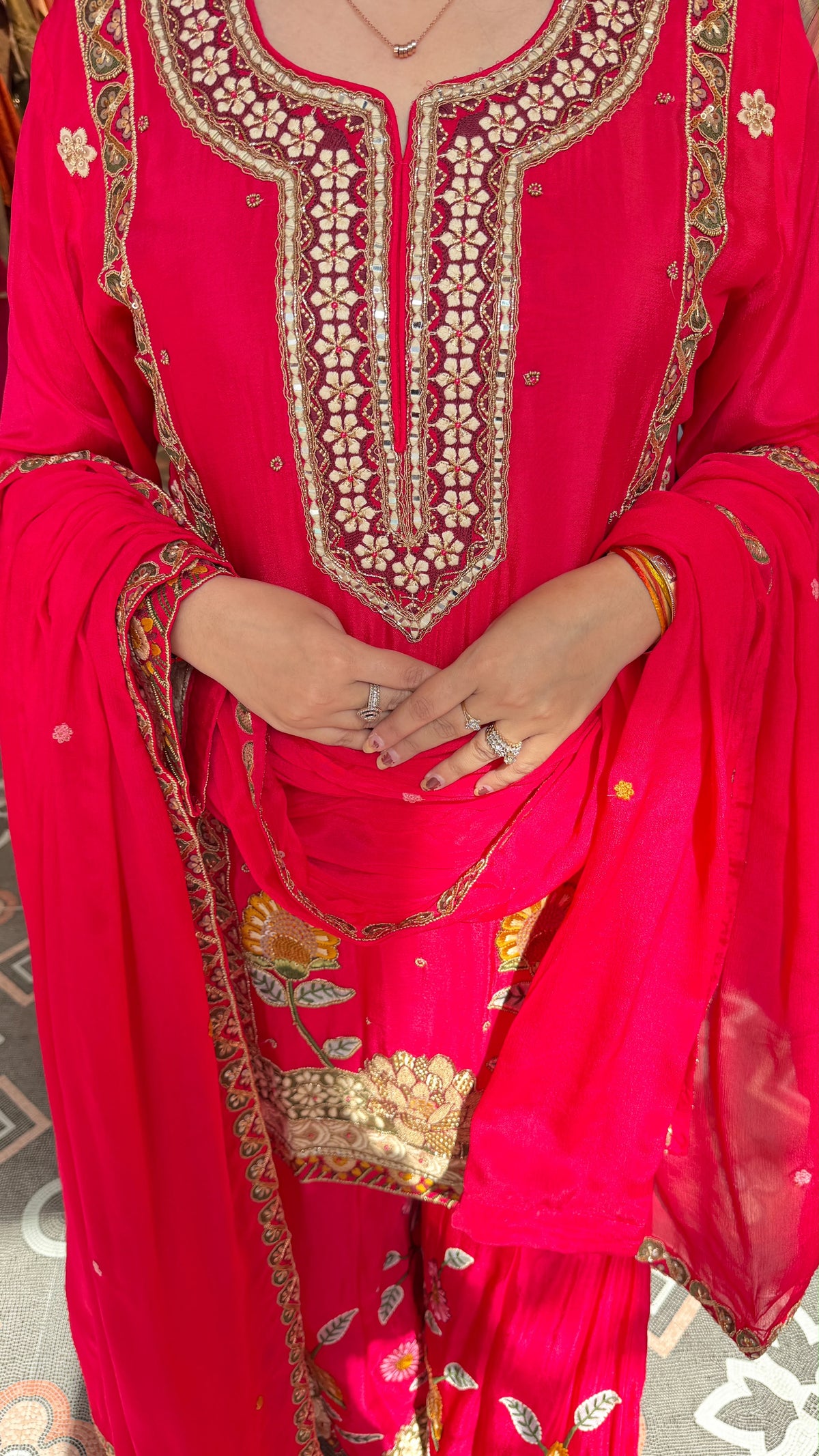 Heavy Embroidered Pakistani-Style 3-Piece Suit