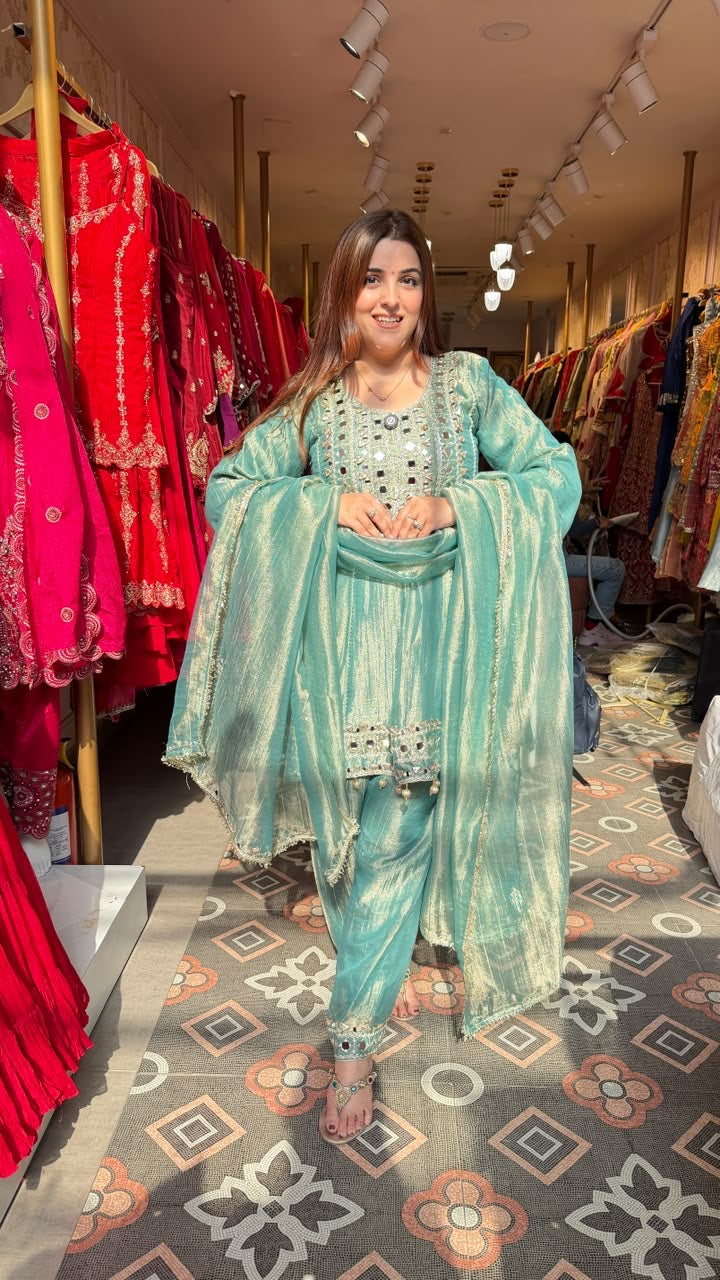 Luxury gota-patti and mirror-work Salwar Suit