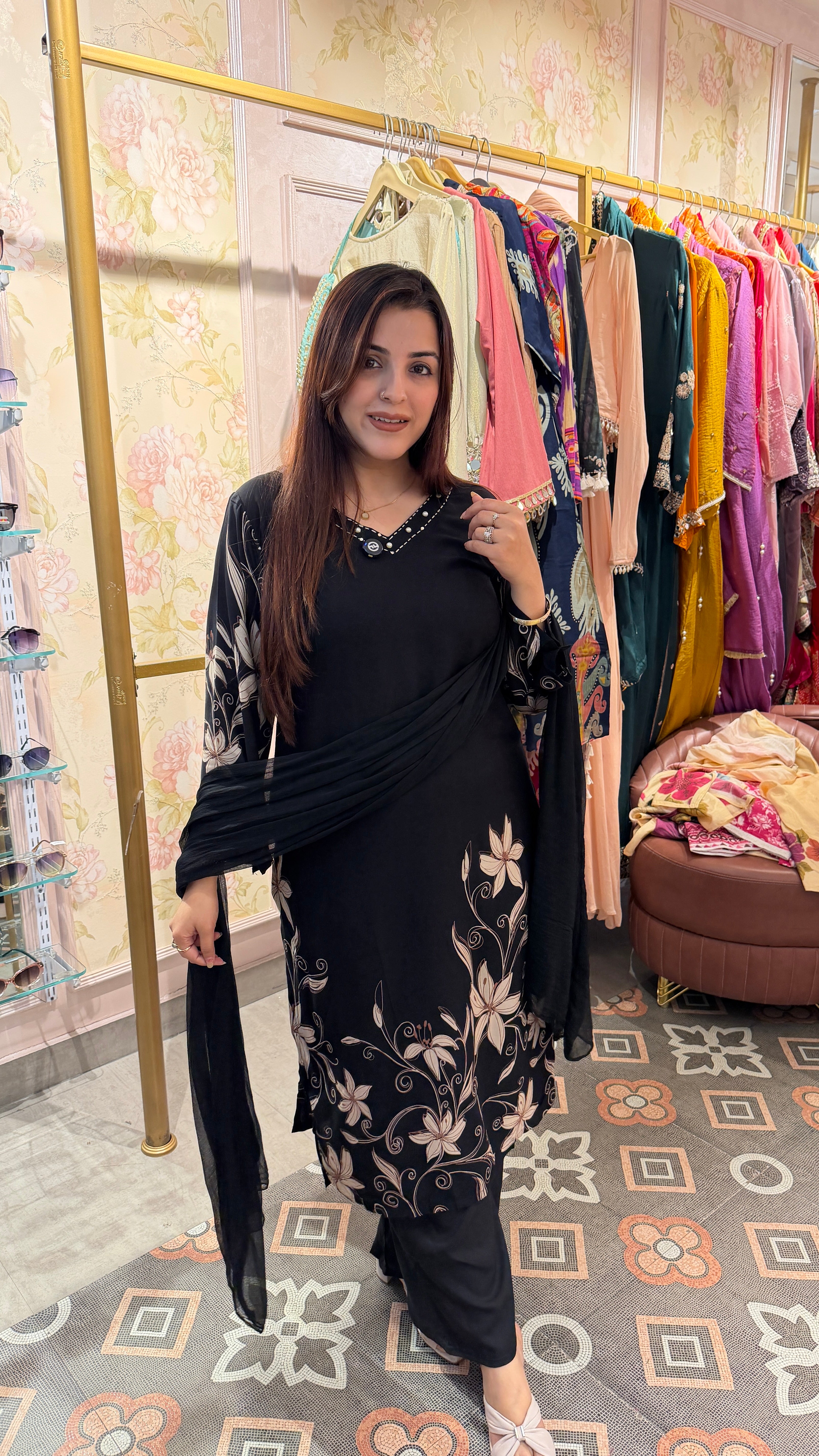 Floral Printed Kurta Set with Dupatta