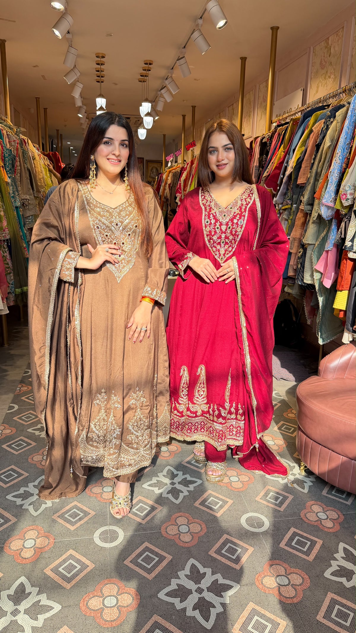 Anarkali Suit with Kashmiri-Inspired Embroidery
