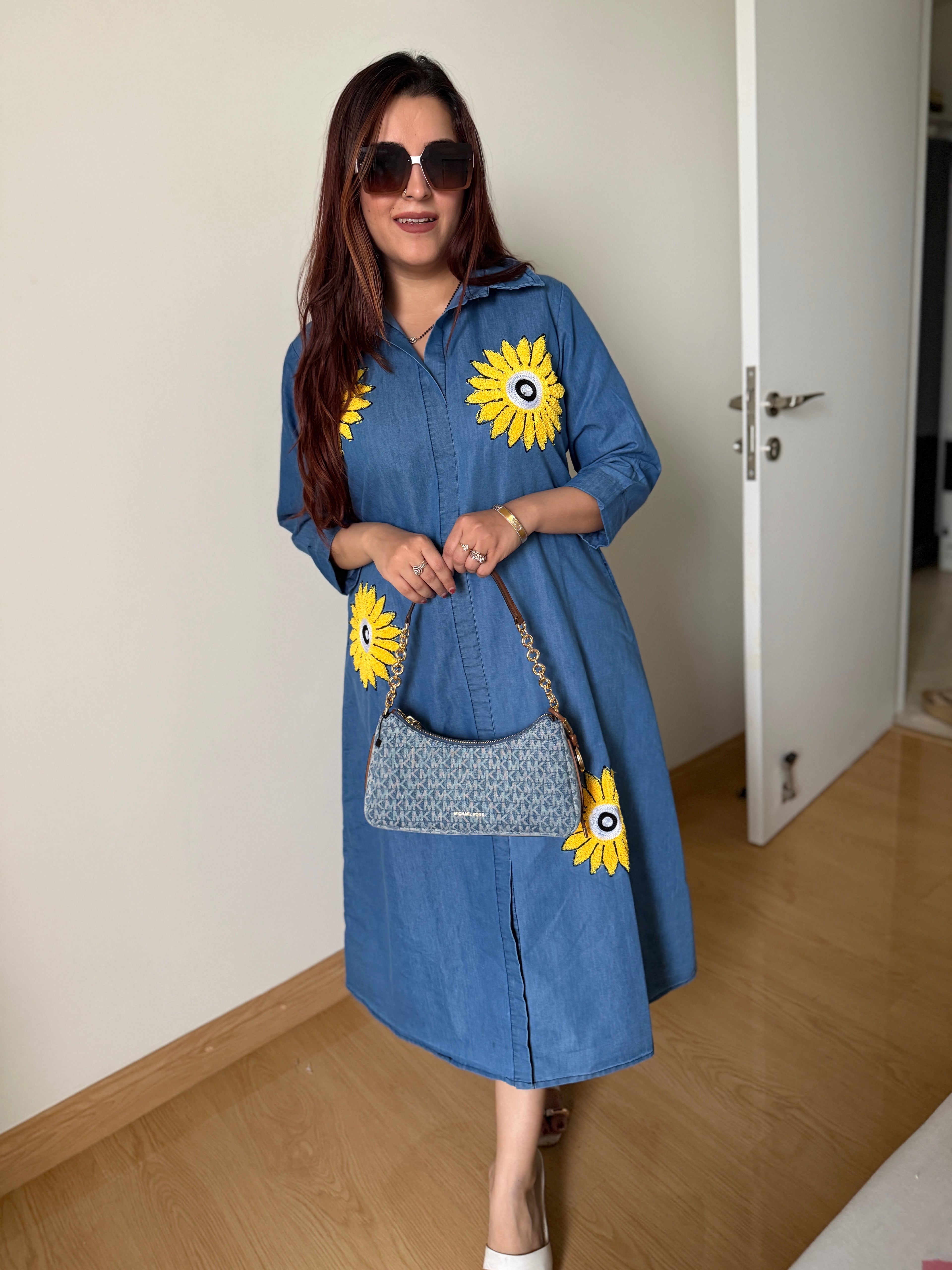 Denim sunflower dress