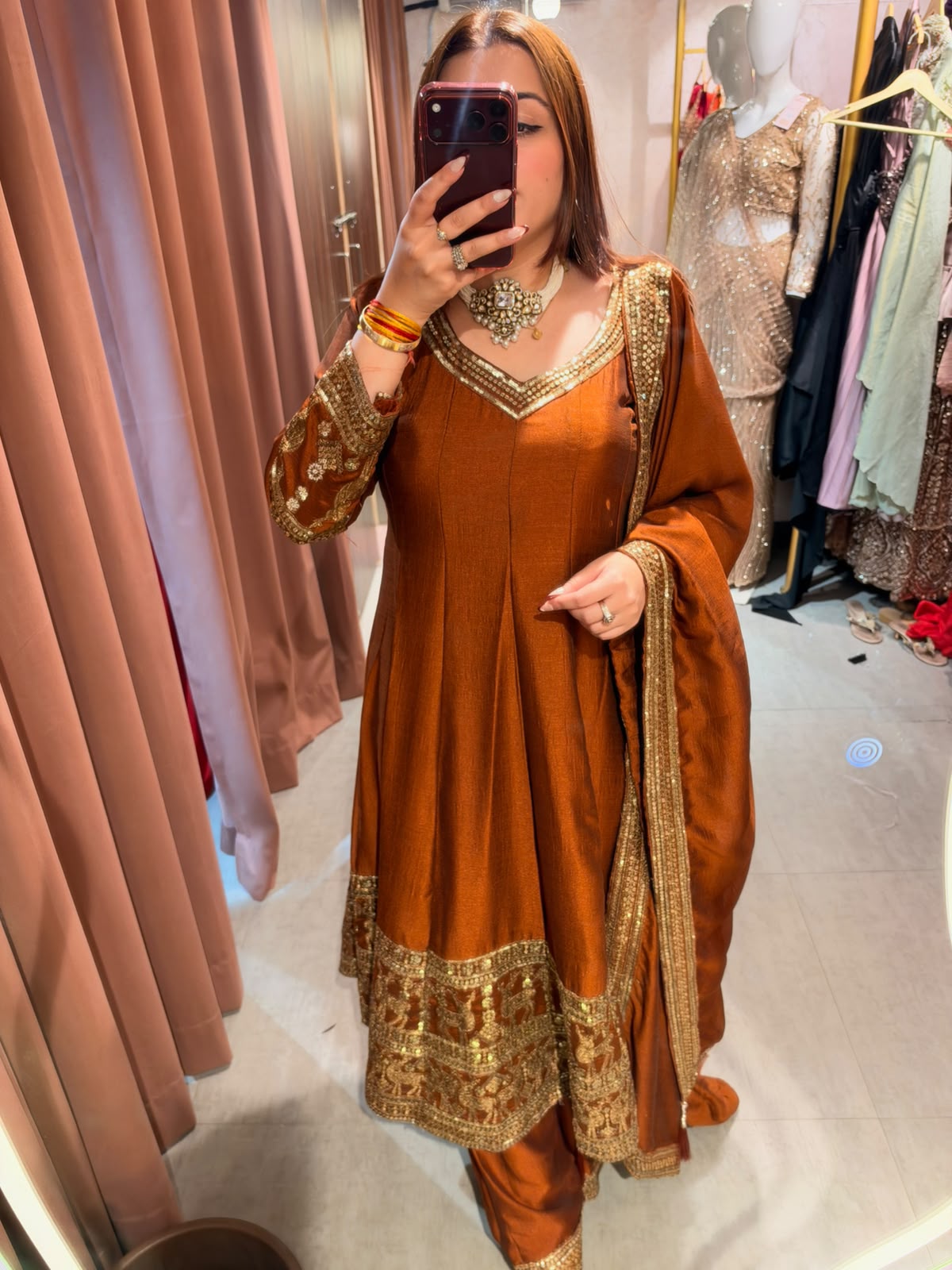 Traditional Anarkali Suit with Heavy Embroidered Border