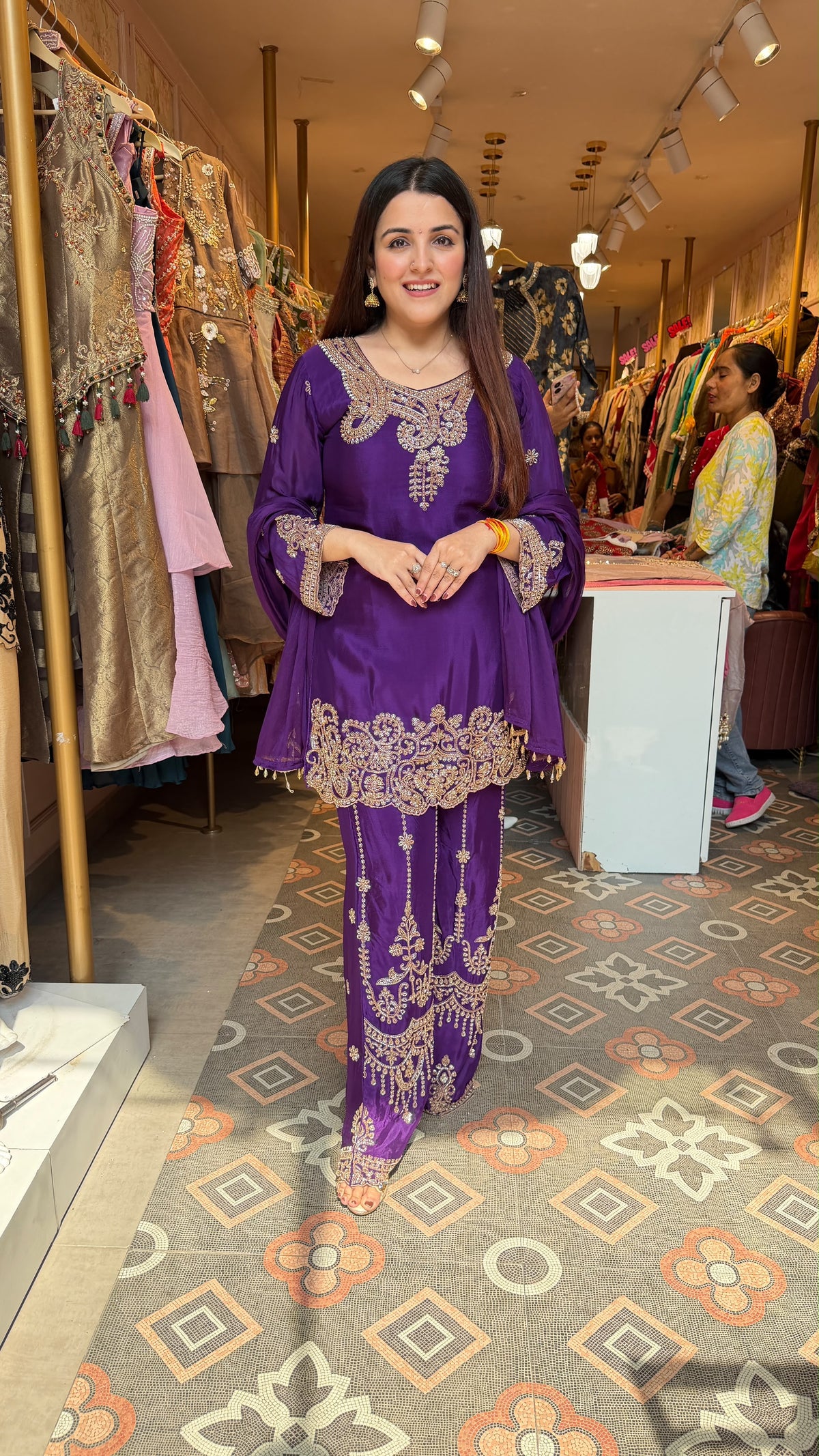 Royal golden Embroidered Kurta & Palazzo Set