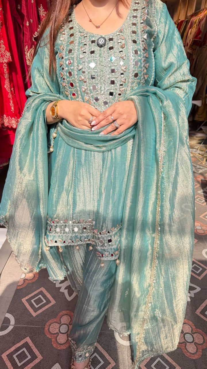 Luxury gota-patti and mirror-work Salwar Suit