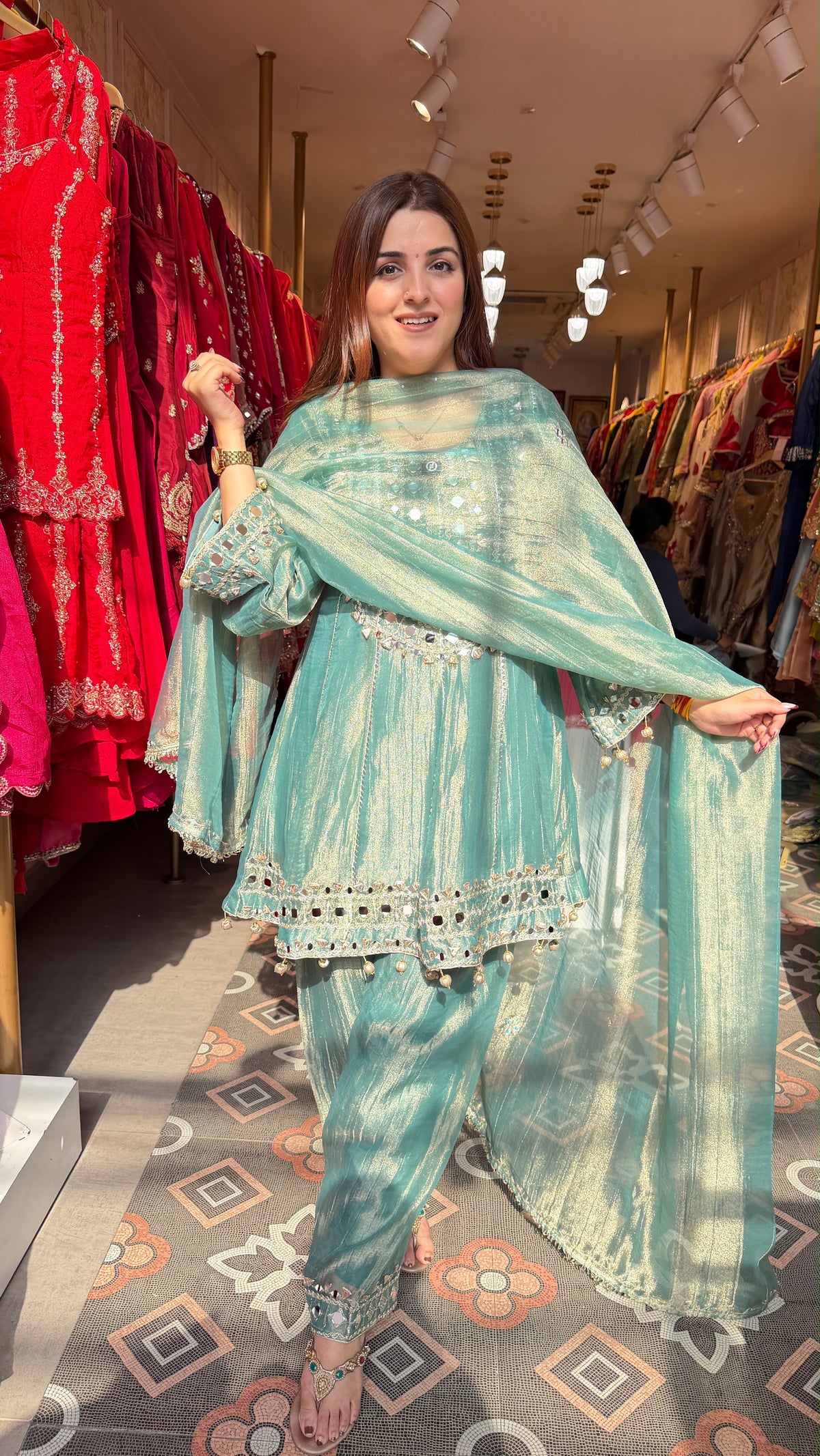 Luxury gota-patti and mirror-work Salwar Suit