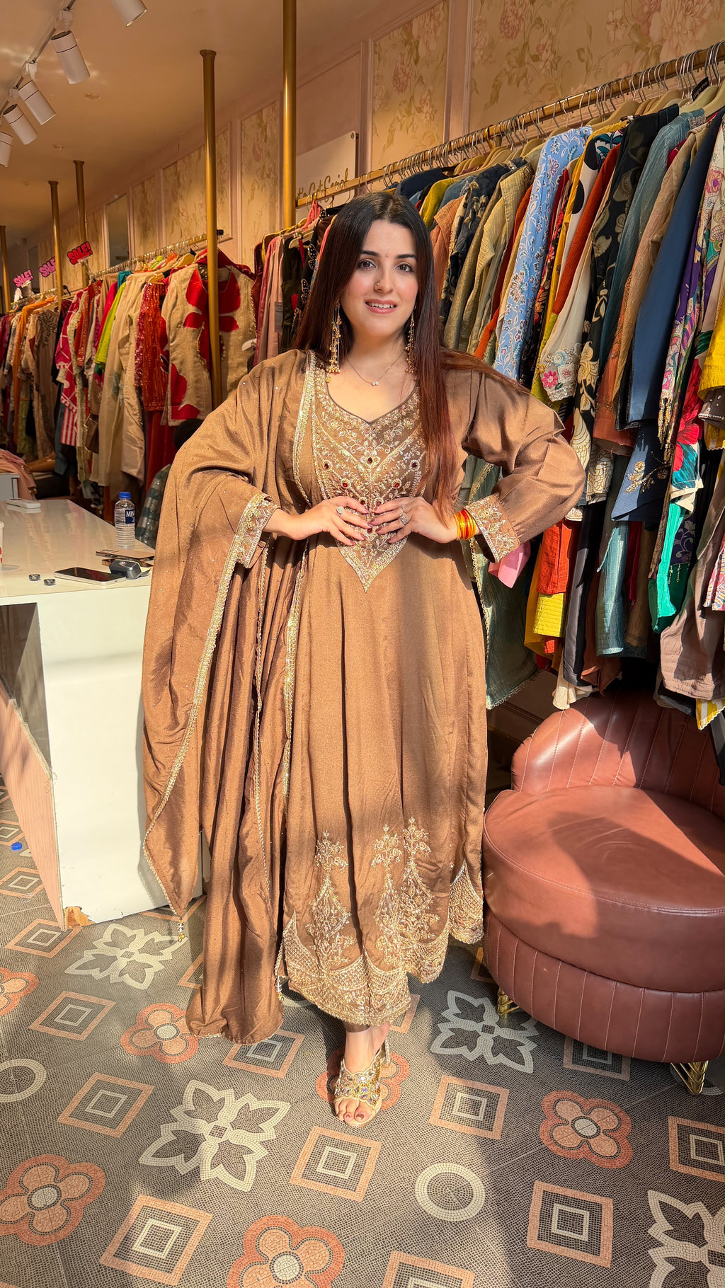 Anarkali Suit with Kashmiri-Inspired Embroidery
