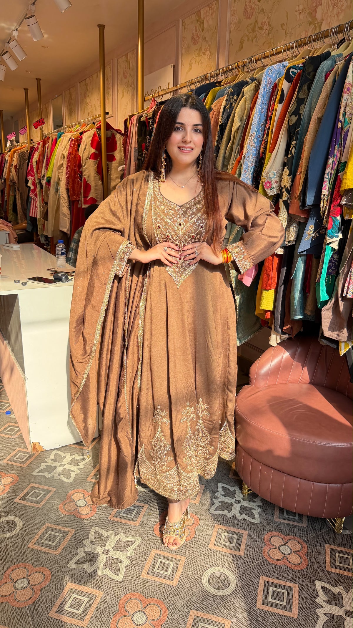 Anarkali Suit with Kashmiri-Inspired Embroidery