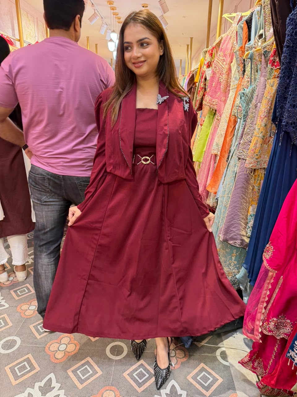 Elegant frock with Shrug Western dress