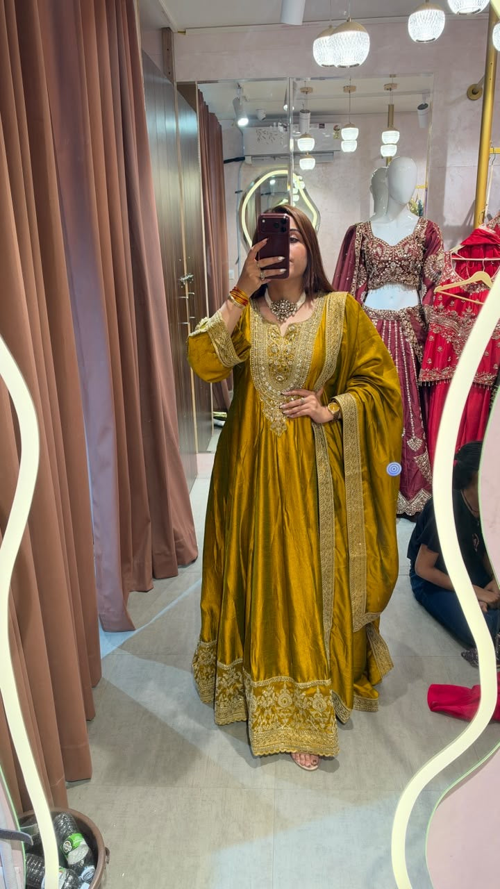 Elegant floor-length Anarkali Gown Suit