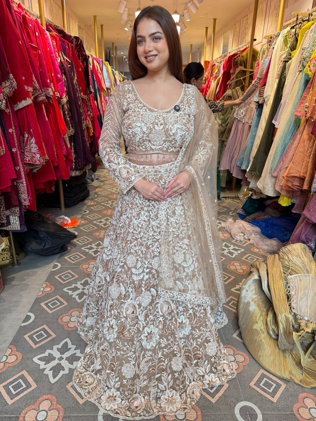 Champagne Beige Bridal Lehenga Choli