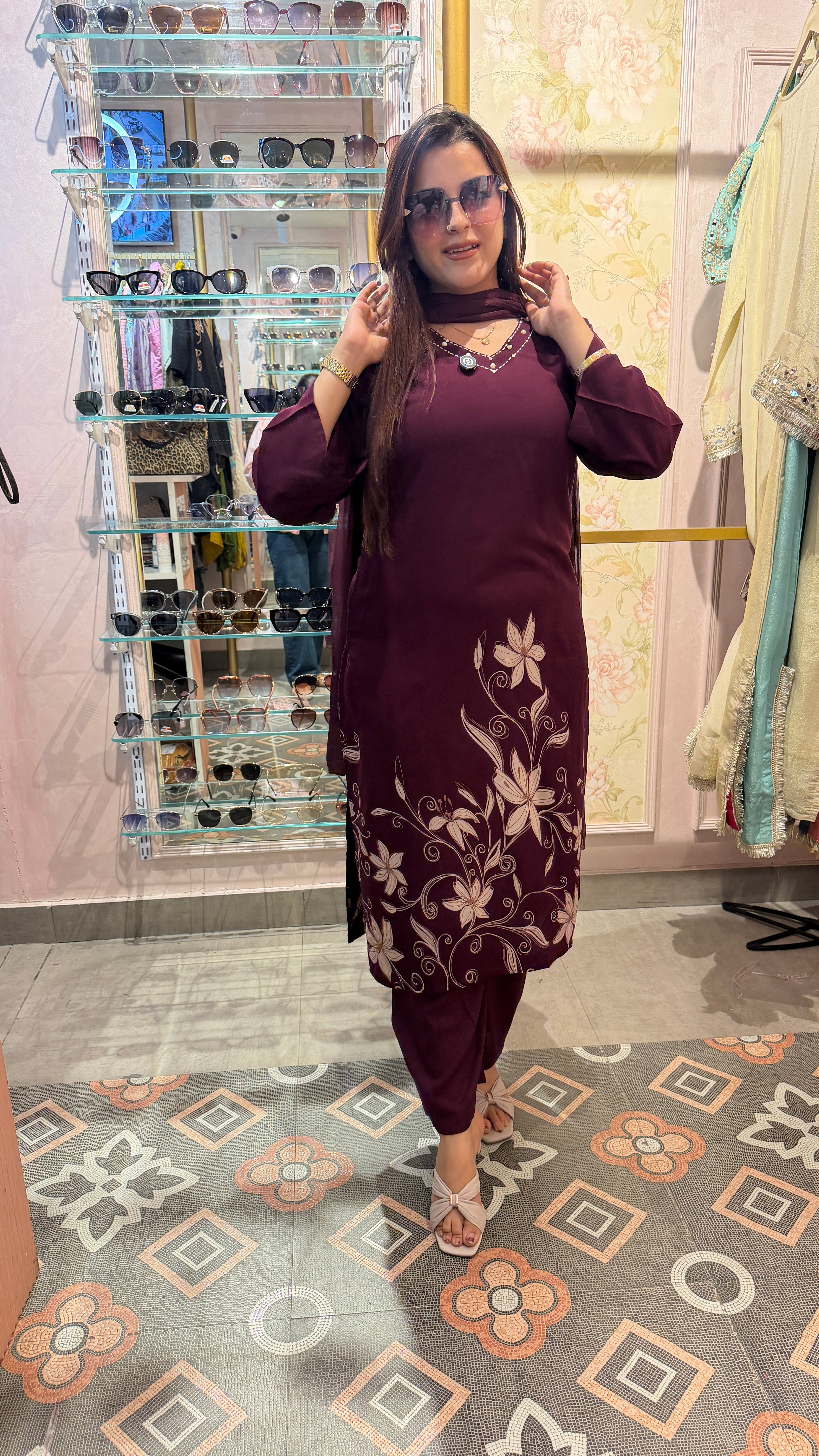 Floral Printed Kurta Set with Dupatta