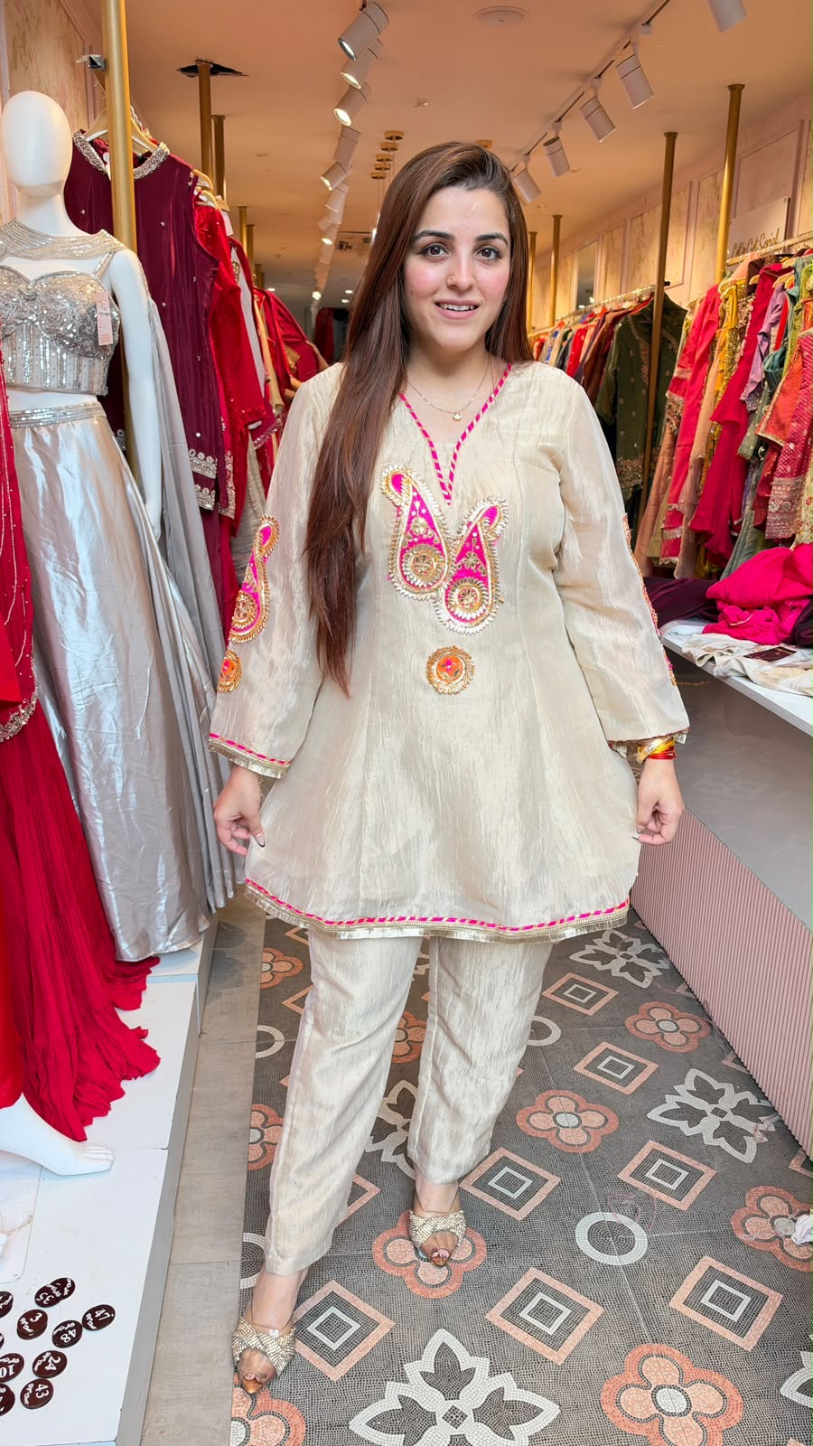 Royal Ivory Paisley Embroidered Kurta Set