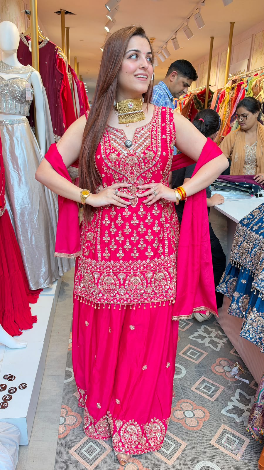 Designer Embroidered Sharara Suit Set