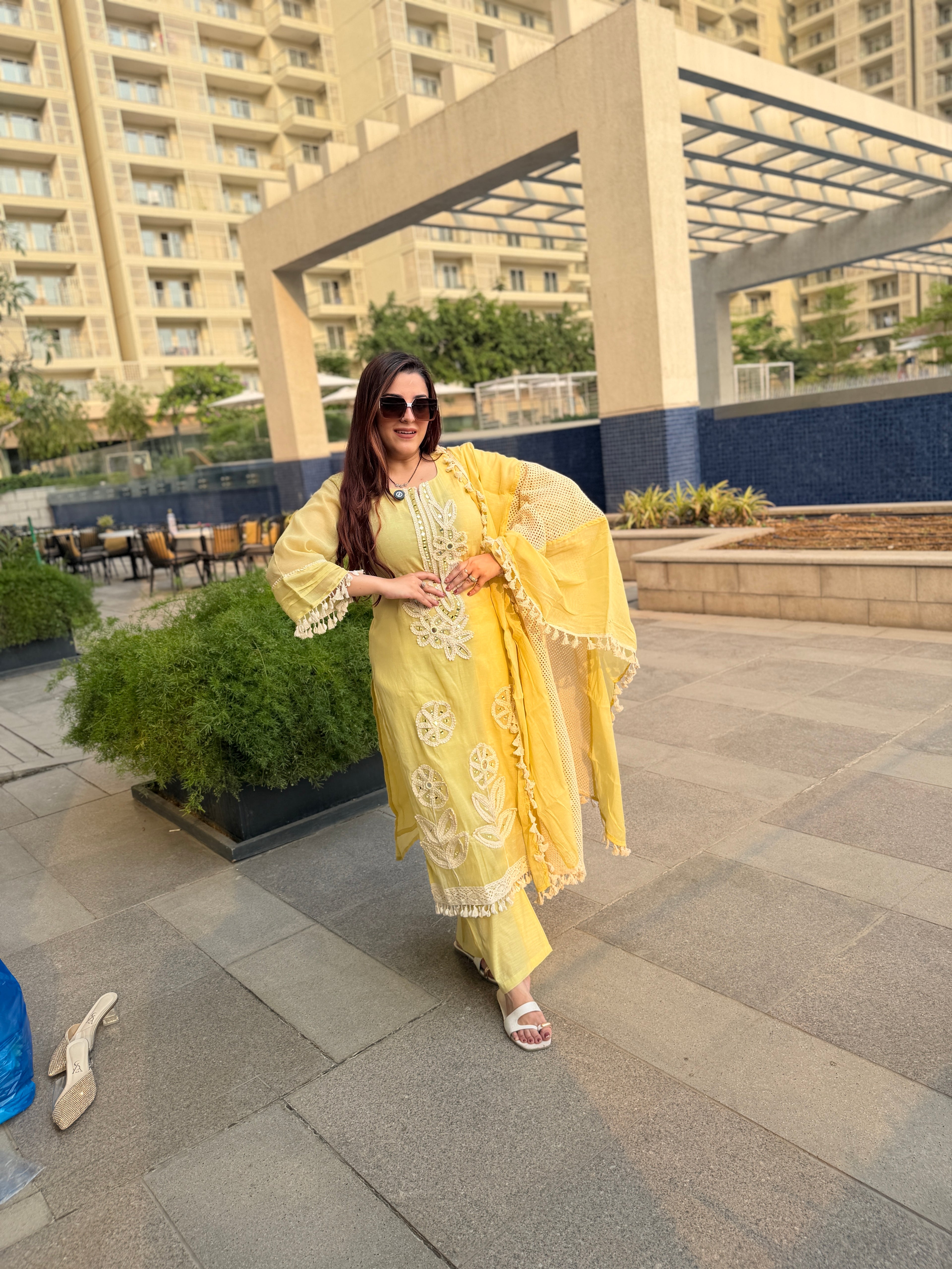 Blush Pink Embroidered Kurta Set with Dupatta