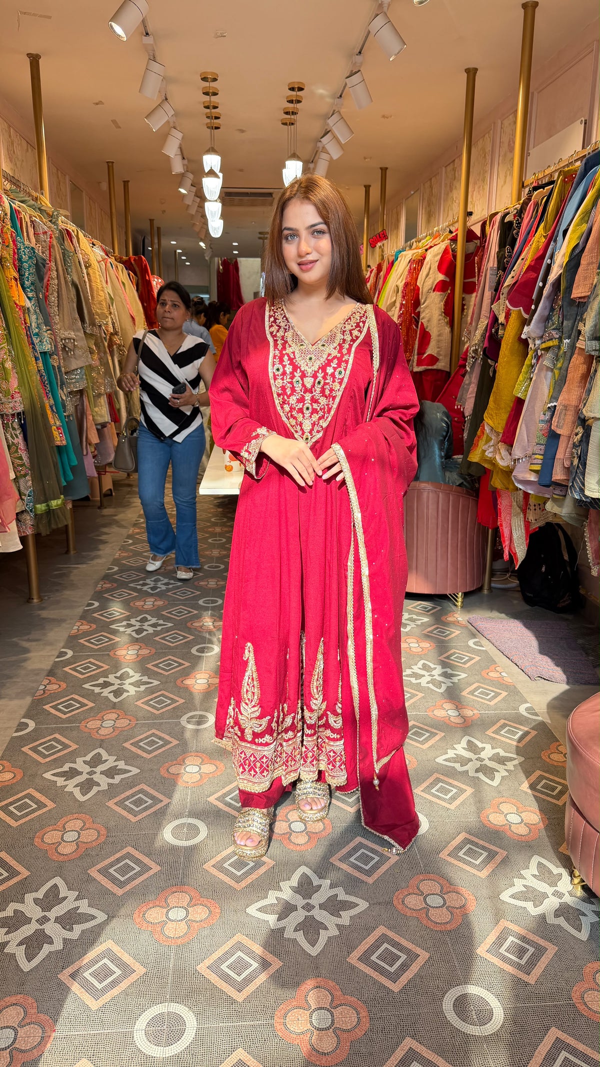 Anarkali Suit with Kashmiri-Inspired Embroidery