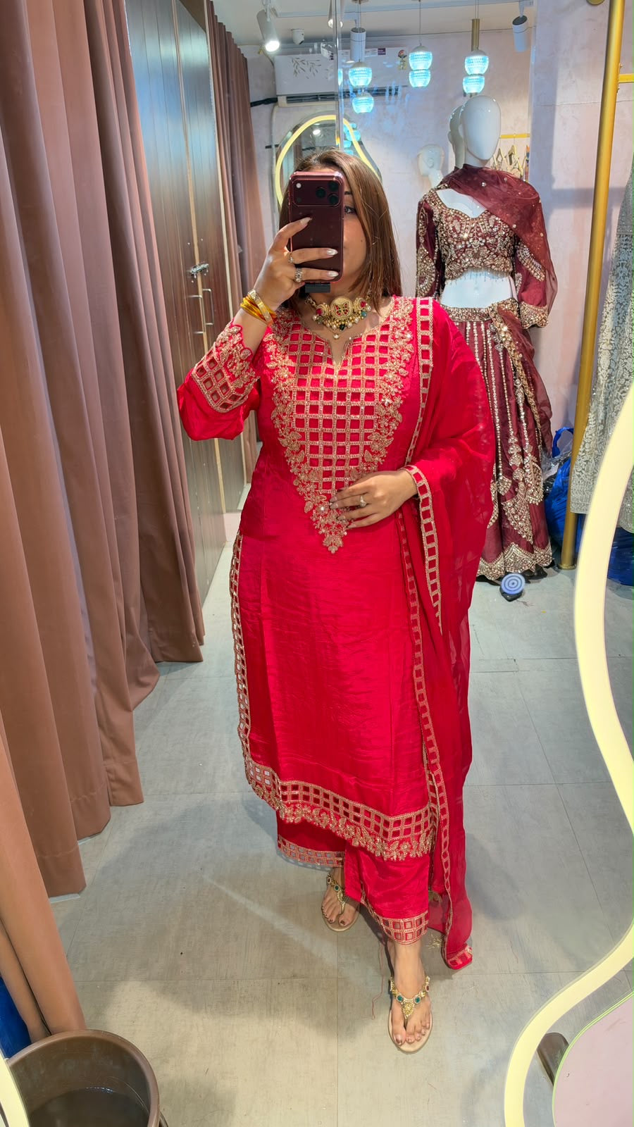 Embroidered Straight-Cut Salwar Suit