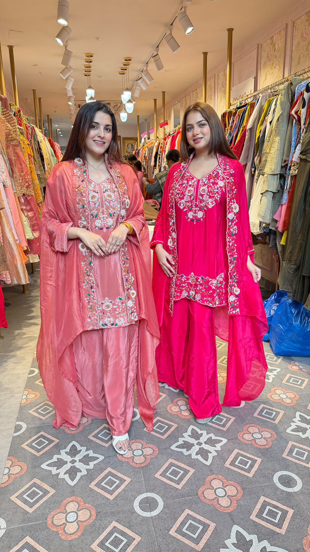 Embroidered Shrug-Style Kurta Sharara Suit