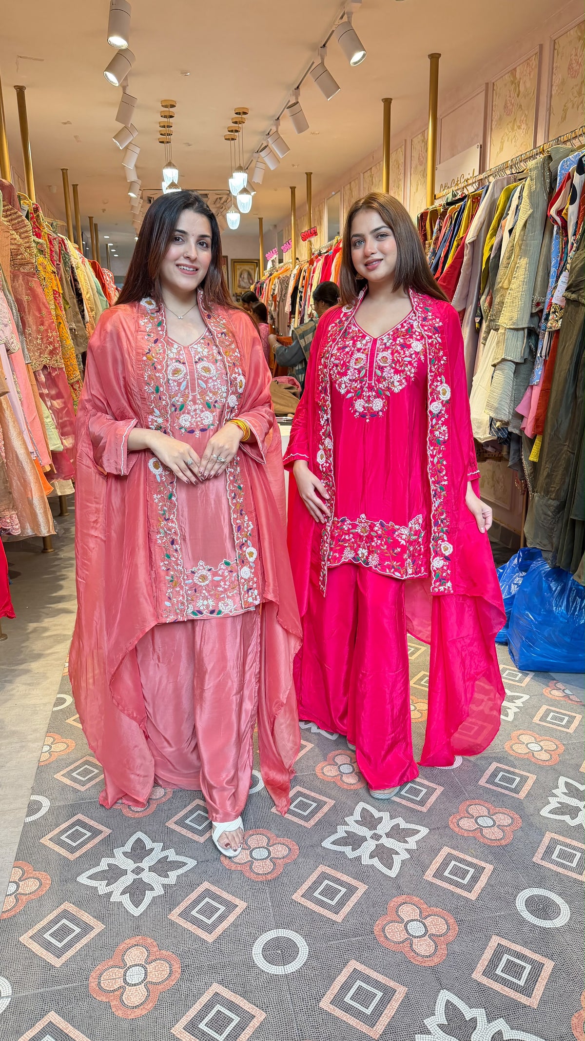 Embroidered Shrug-Style Kurta Sharara Suit