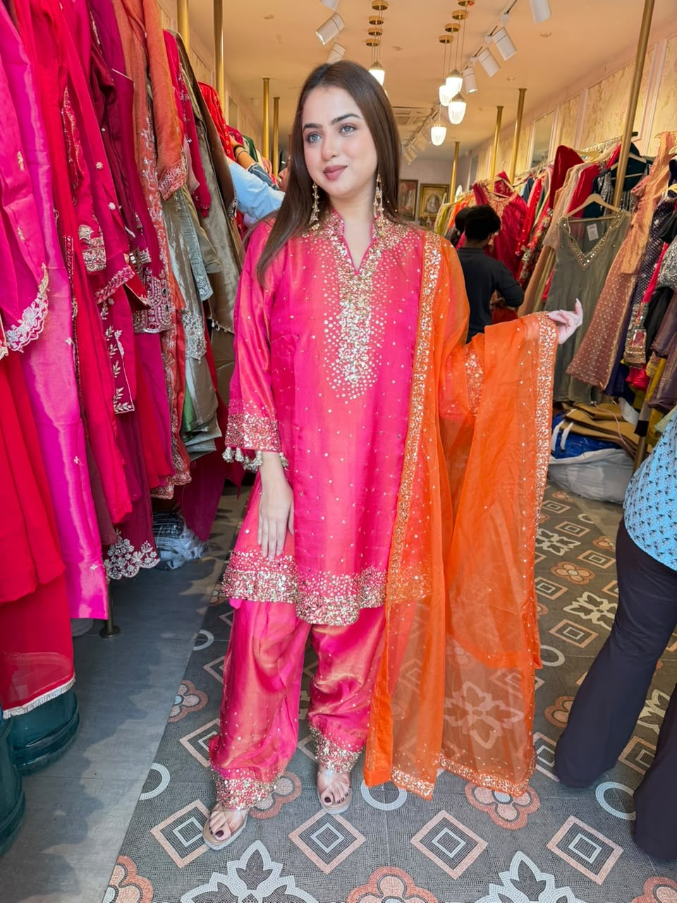 Punjabi Festive Straight-Cut Suit with Patiala Salwar