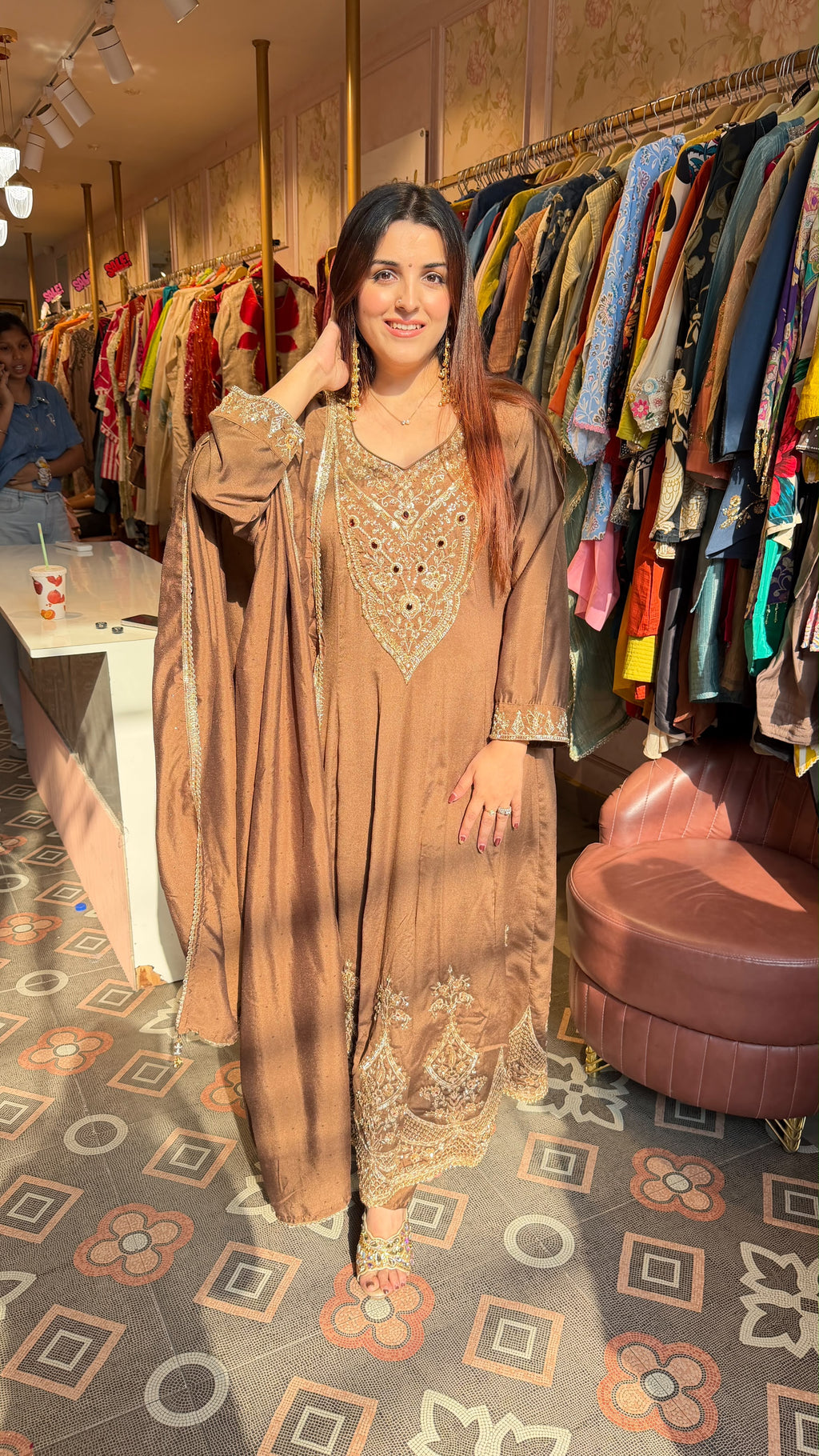Anarkali Suit with Kashmiri-Inspired Embroidery