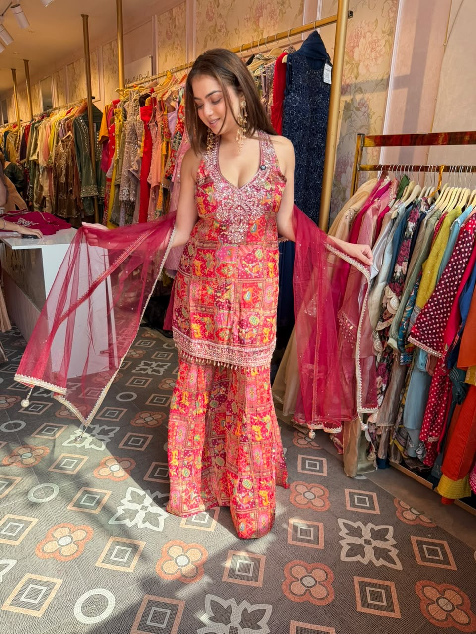 Designer Printed Sharara Suit