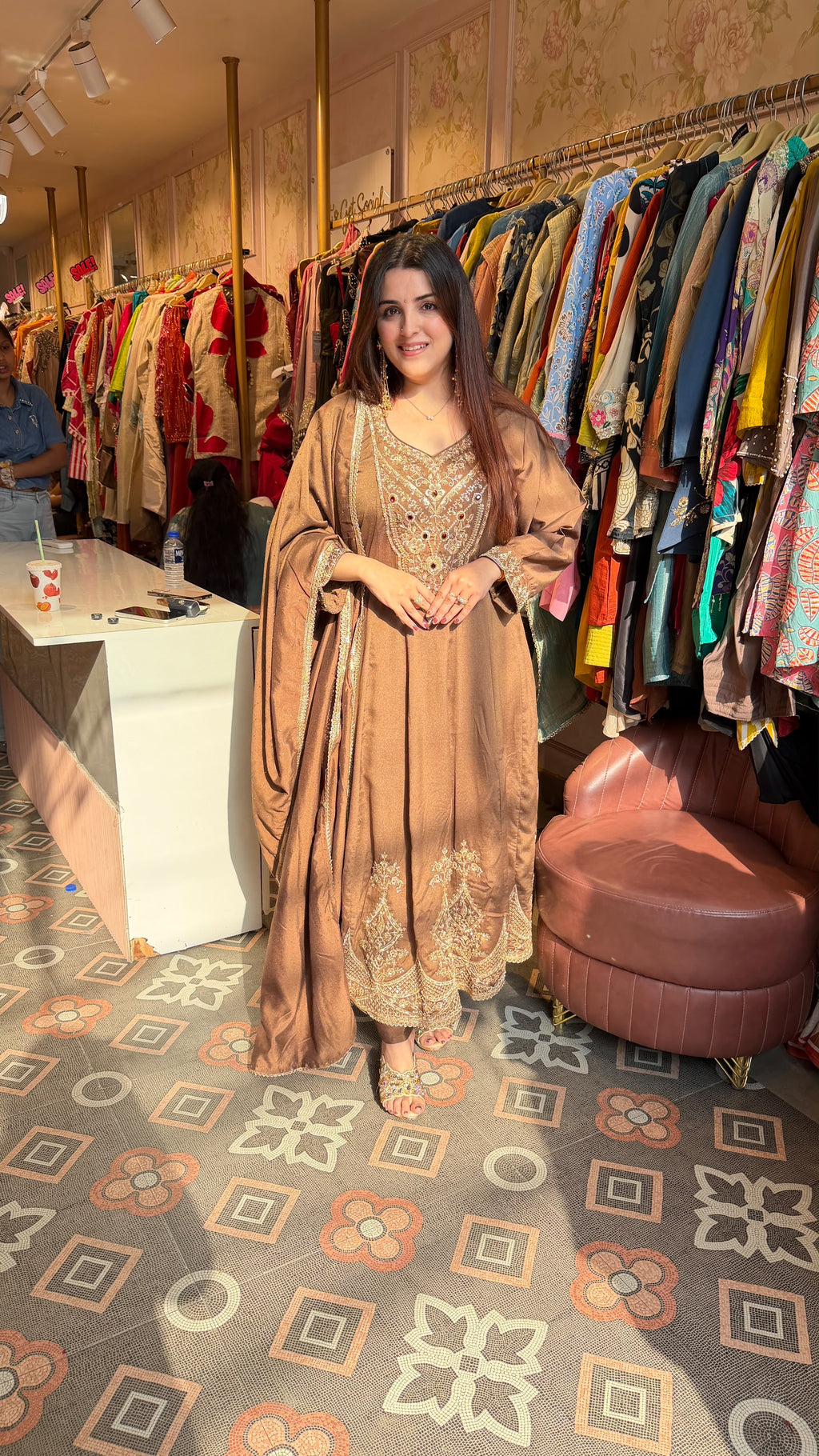 Anarkali Suit with Kashmiri-Inspired Embroidery