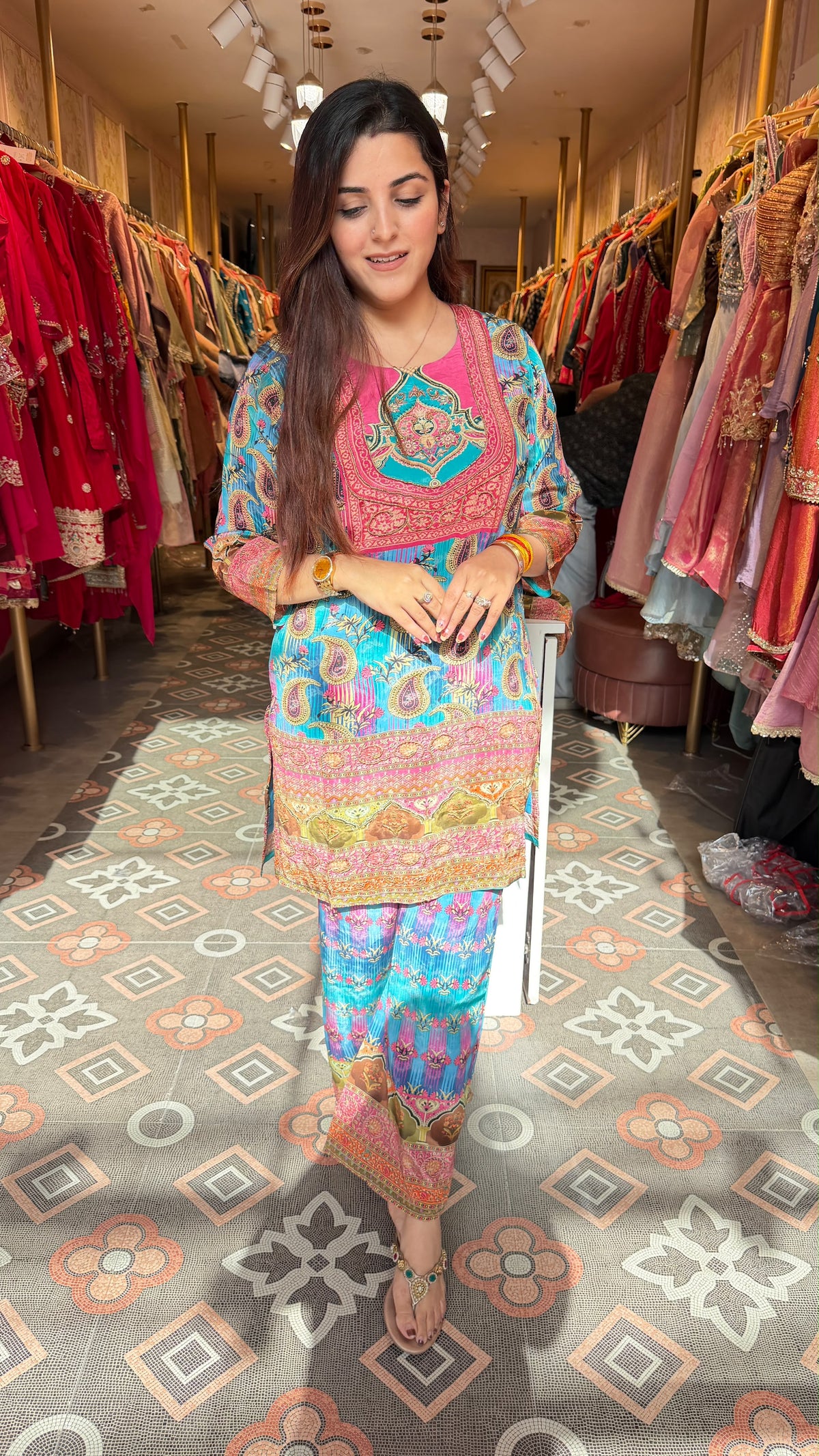 Short Kurta with Wide-Leg Palazzos