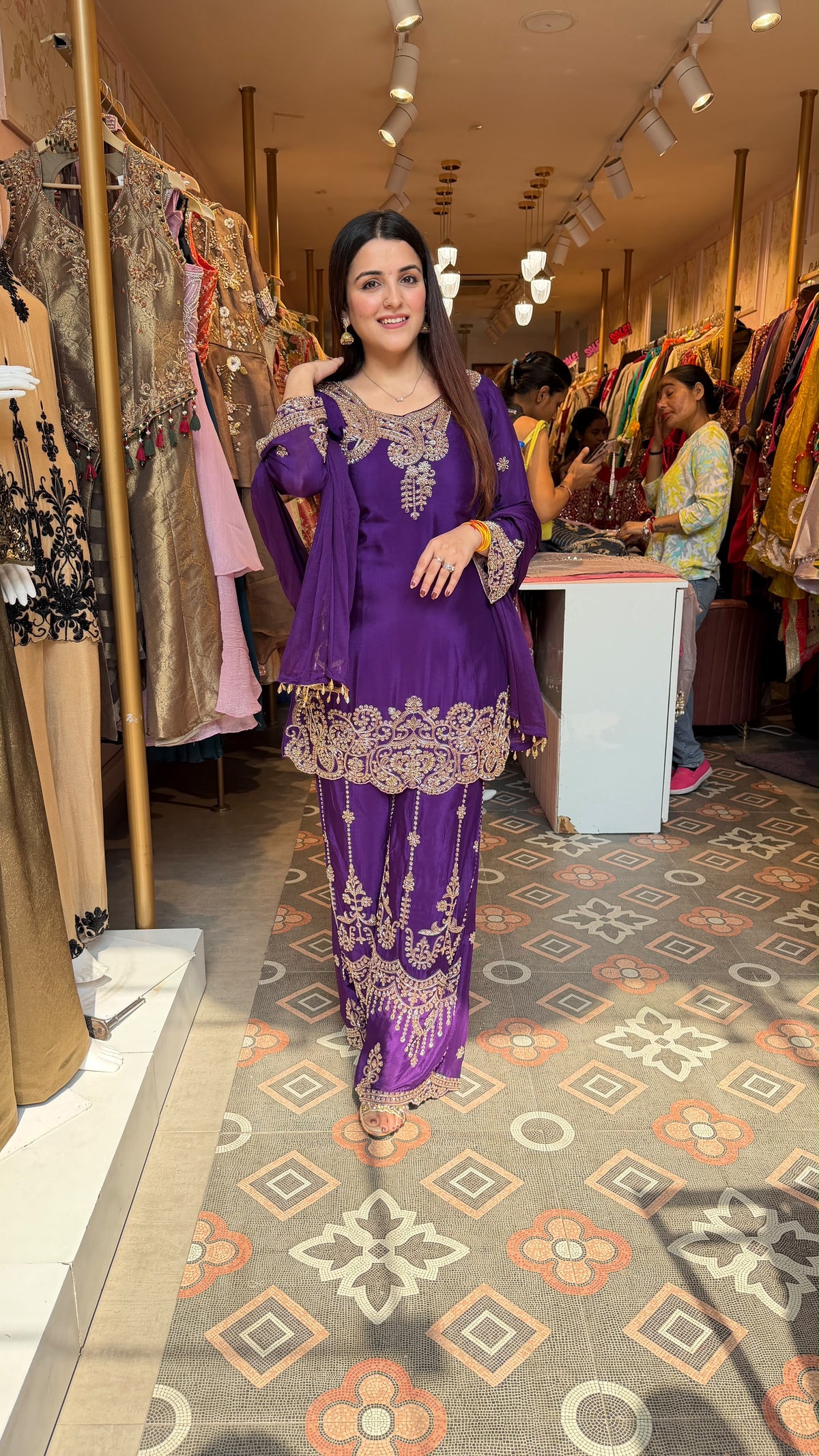 Royal golden Embroidered Kurta & Palazzo Set