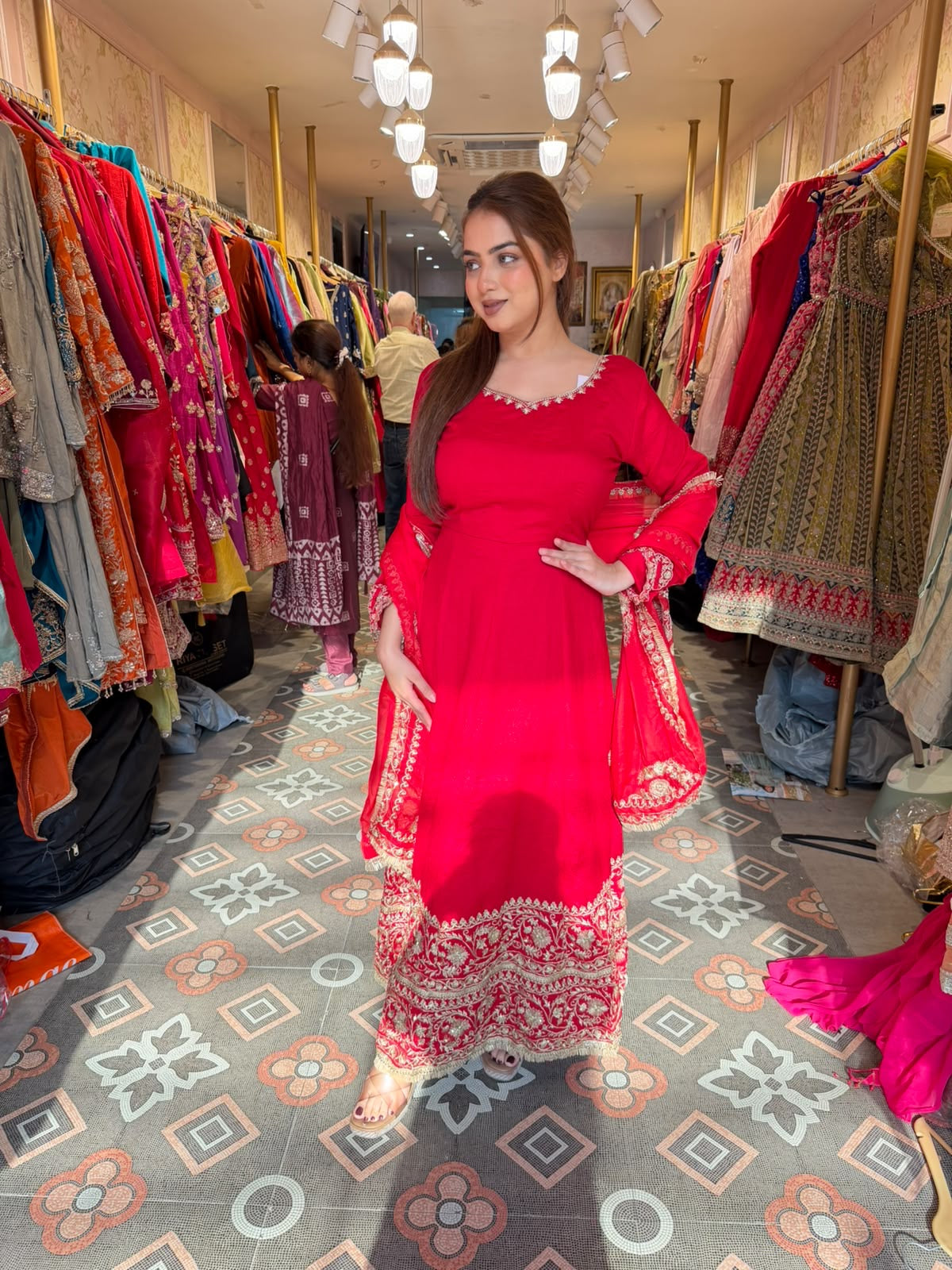 Embroidered Anarkali Suit with Dupatta