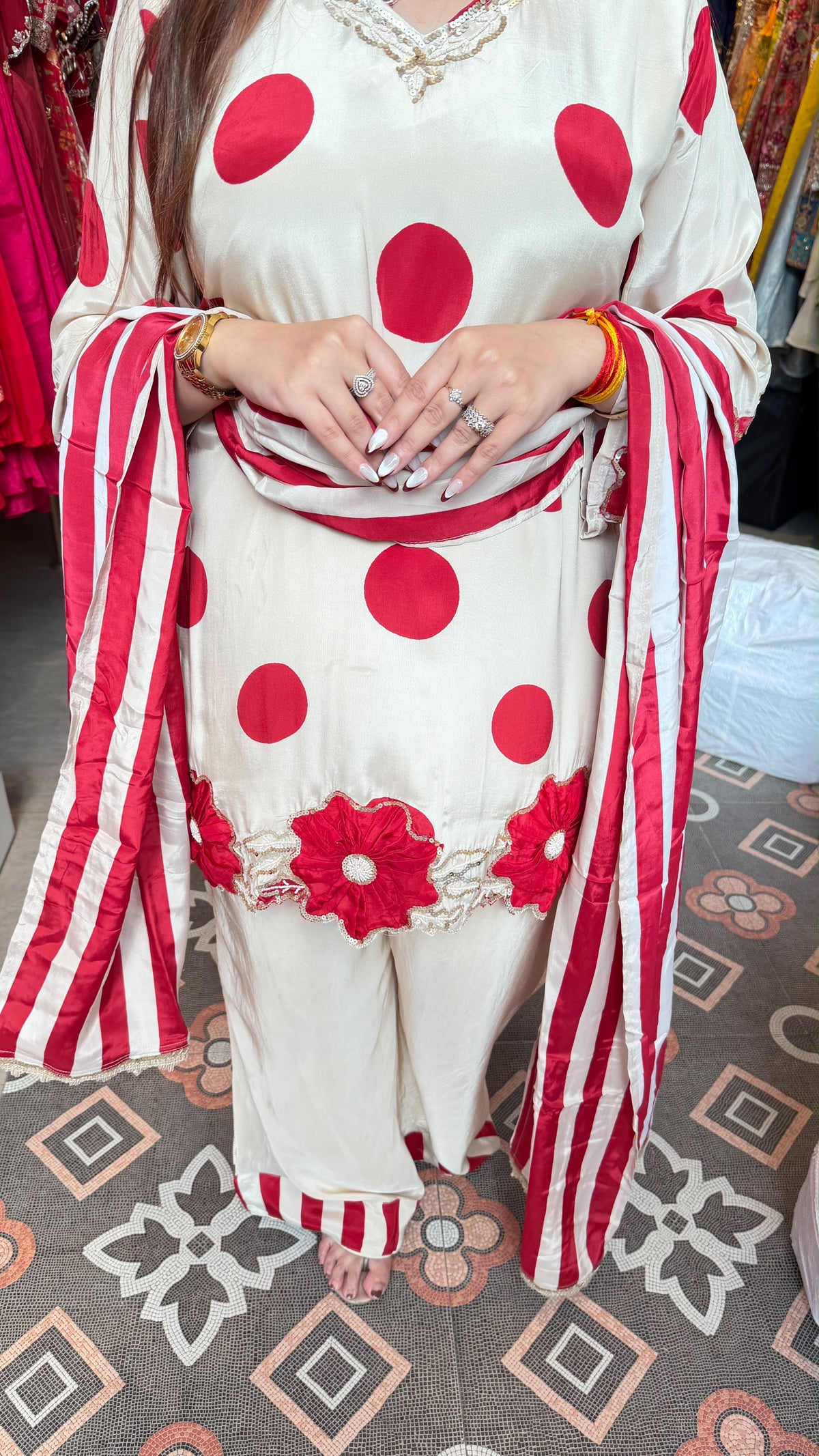 Polka-Dot Patiala Suit