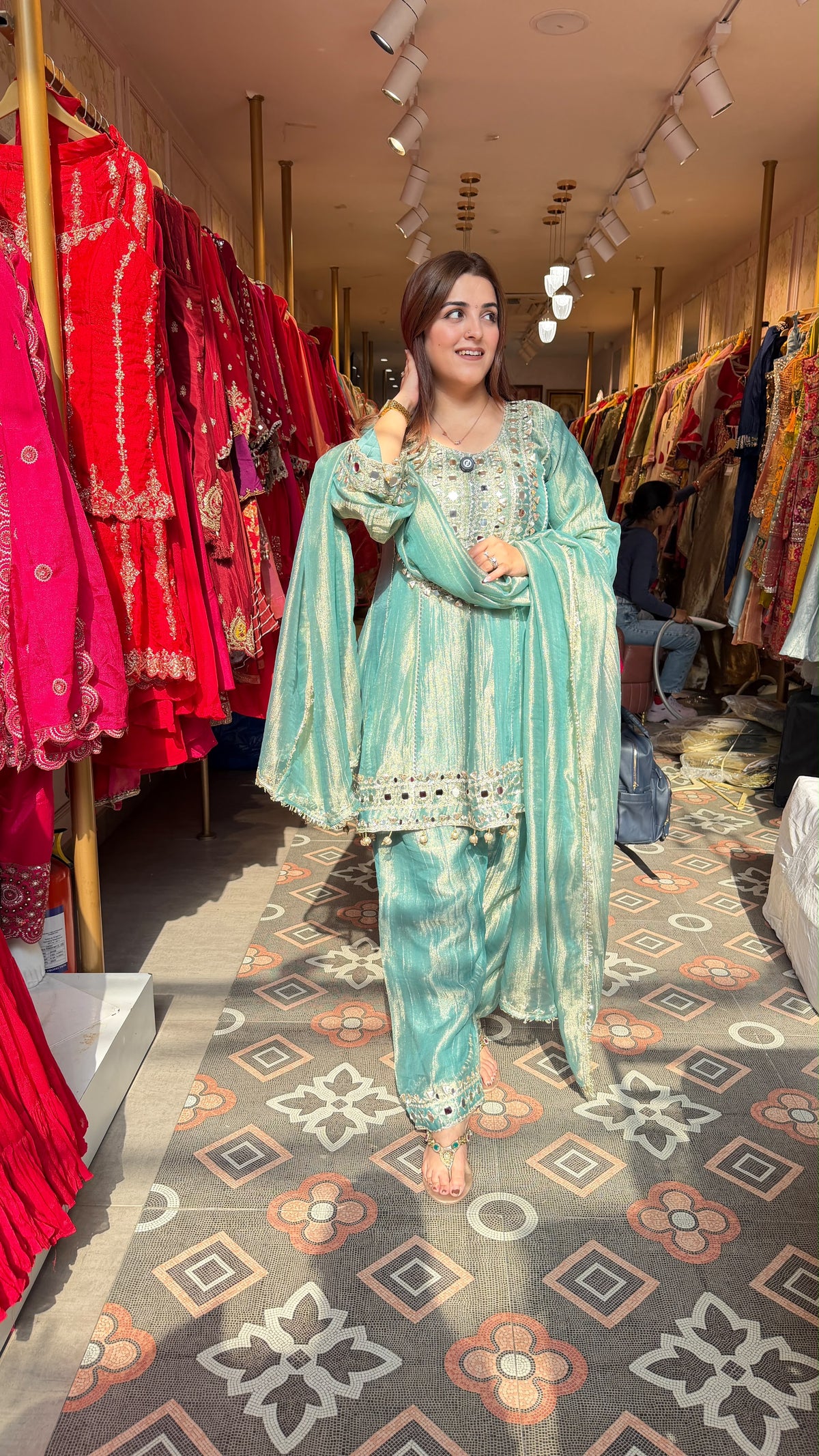 Luxury gota-patti and mirror-work Salwar Suit