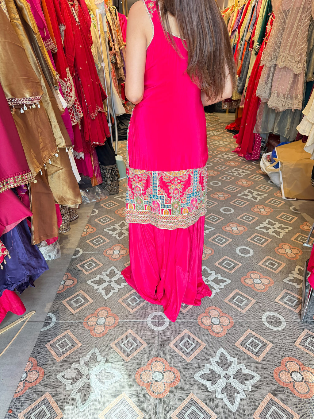 Traditional Multicolour Embroidered Patiala Suit