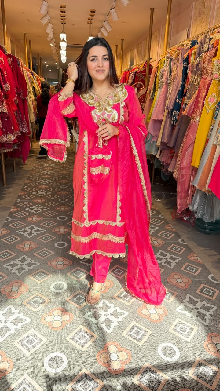 Traditional Punjabi Embroidered 3-Piece Suit set