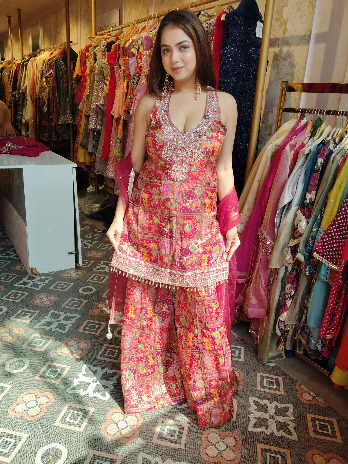 Designer Printed Sharara Suit