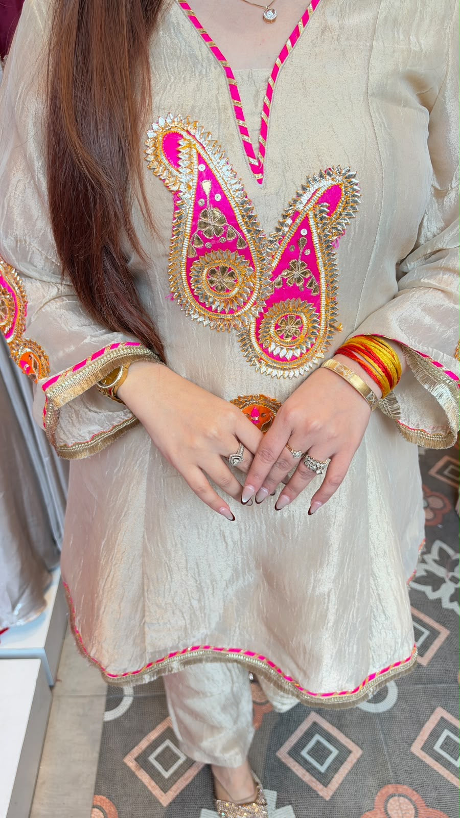 Royal Ivory Paisley Embroidered Kurta Set