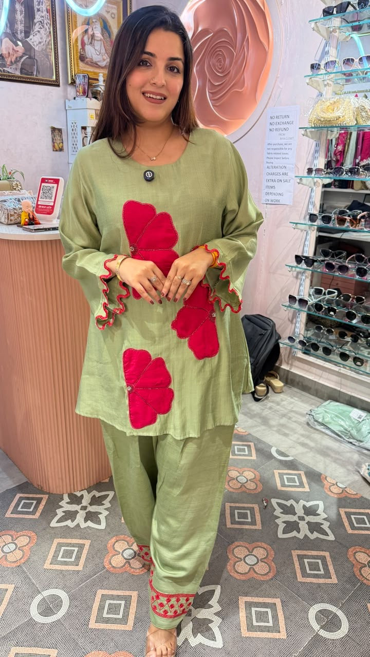 Floral Appliqué Co-ord Set