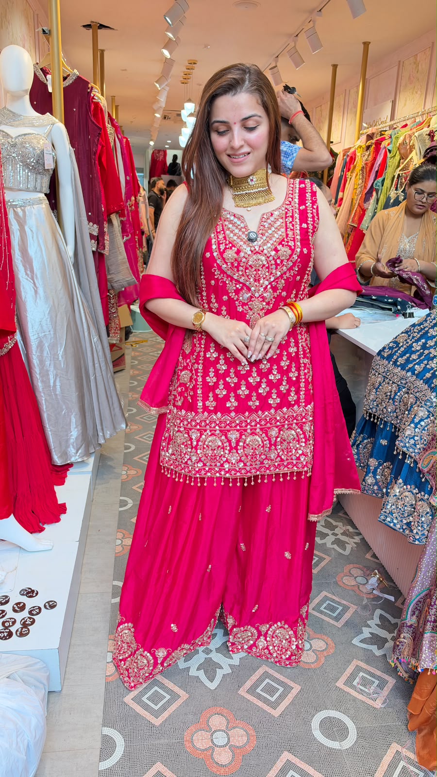 Designer Embroidered Sharara Suit Set