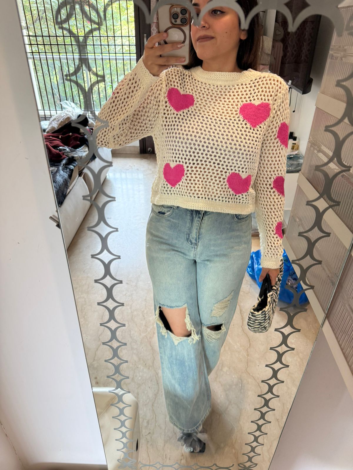 Heart croatia top AND Ribbed Denim